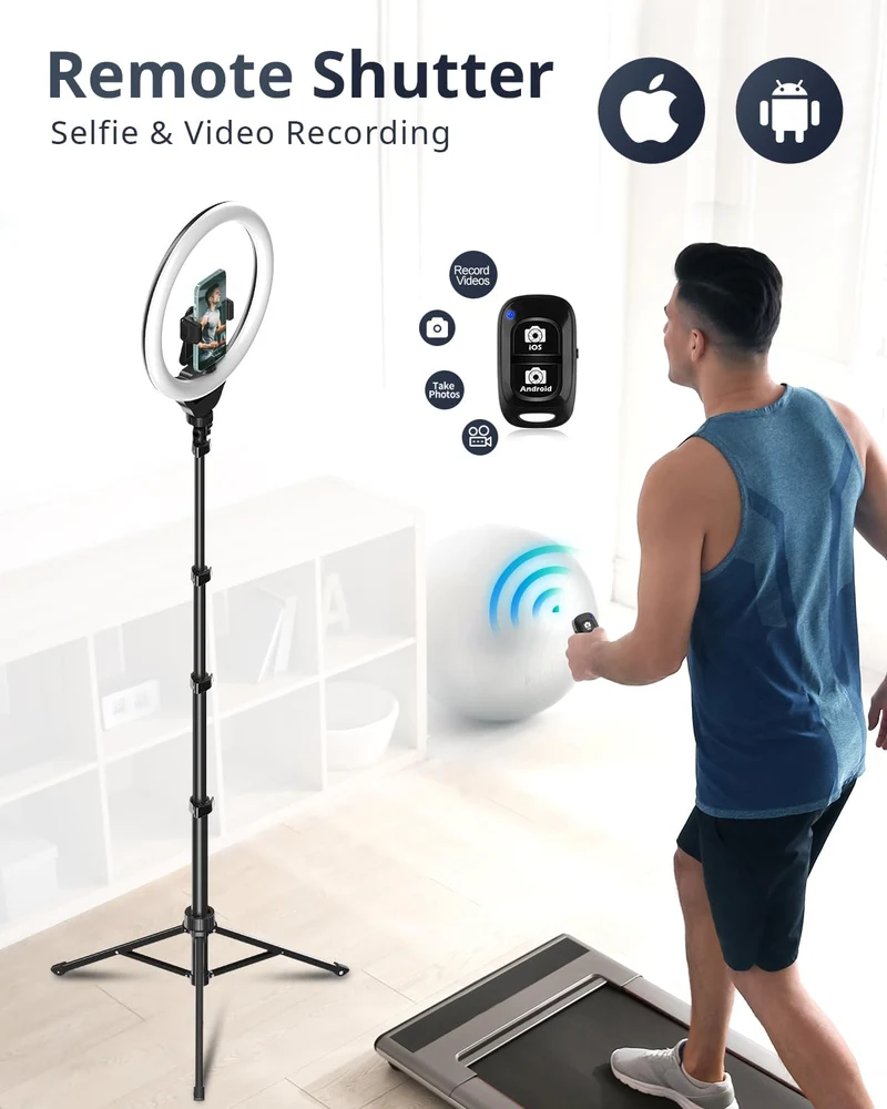 UBeesize 12'' Selfie Ring Light with 62’’ Tripod Stand for Video Recording