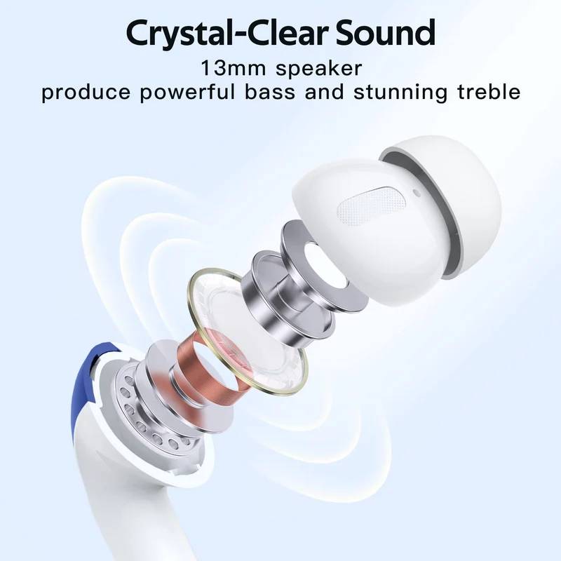 TAGRY Bluetooth Headphones True Wireless Earbuds 60H Playback
