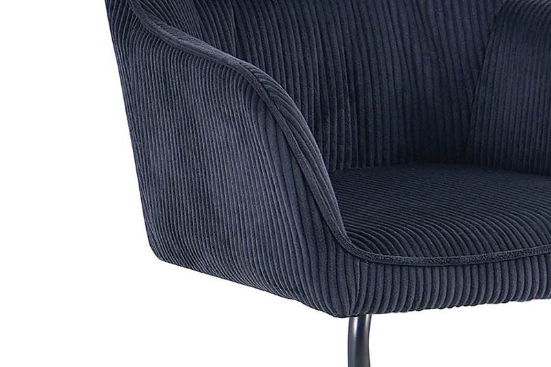 ELBA Schwingstuhl 2er Set, drehbar 180° mit Rückholfunktion, Grob-Cord dunkelgrün, Metallgestell schwarz, Armlehnen