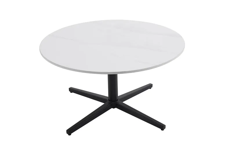 Couchtisch CUP / Tischplatte in weiß, Gestell in schwarz / Wohnzimmertisch, Sofatisch, Beistelltisch / Maße: B 70, H 36,5, T 70 cm