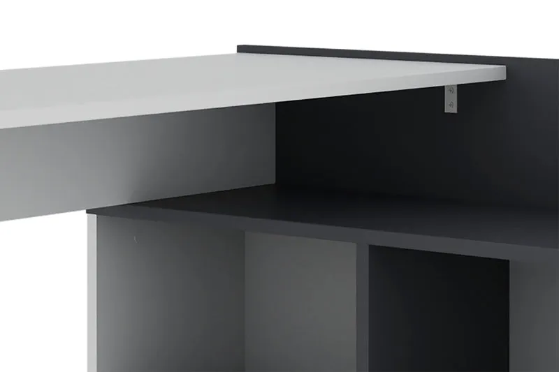 Schreibtisch BERNI / Gaming-Tisch in weiß oder Artisan Eiche (Eiche-Optik) mit graphit / Mit viel Stauraum und großer Tischplatte / Computer-Tisch / PC / Arbeits-Tisch / rechts-links montierbar / B 102, H 77,5, T 80 cm