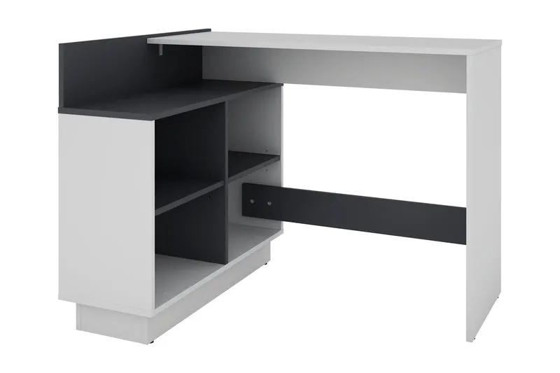 Schreibtisch BERNI / Gaming-Tisch in weiß oder Artisan Eiche (Eiche-Optik) mit graphit / Mit viel Stauraum und großer Tischplatte / Computer-Tisch / PC / Arbeits-Tisch / rechts-links montierbar / B 102, H 77,5, T 80 cm
