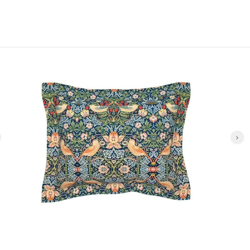 Strawberry Thief Floral Pattern Duvet Cover, Pillow Shams