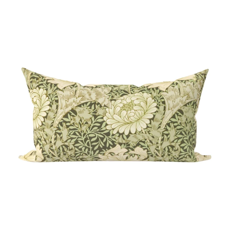 Vintage Inspired Green Lumbar Pillows, Modern Designer Pillow