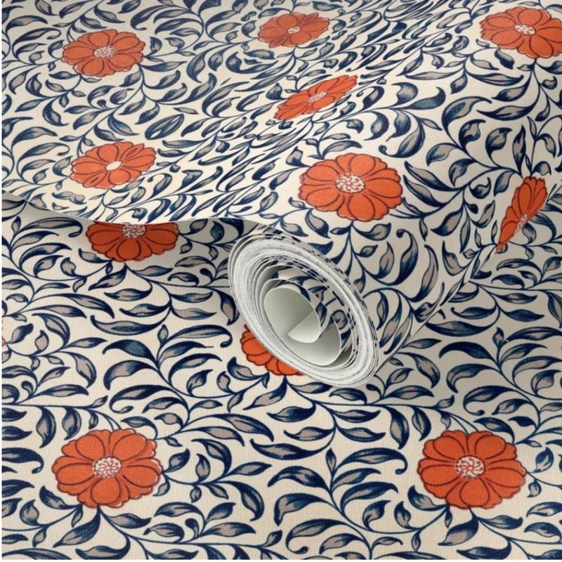 Accent Wall Ideas, Floral Wallpaper, Wall Covering, Floral Wall Mural,