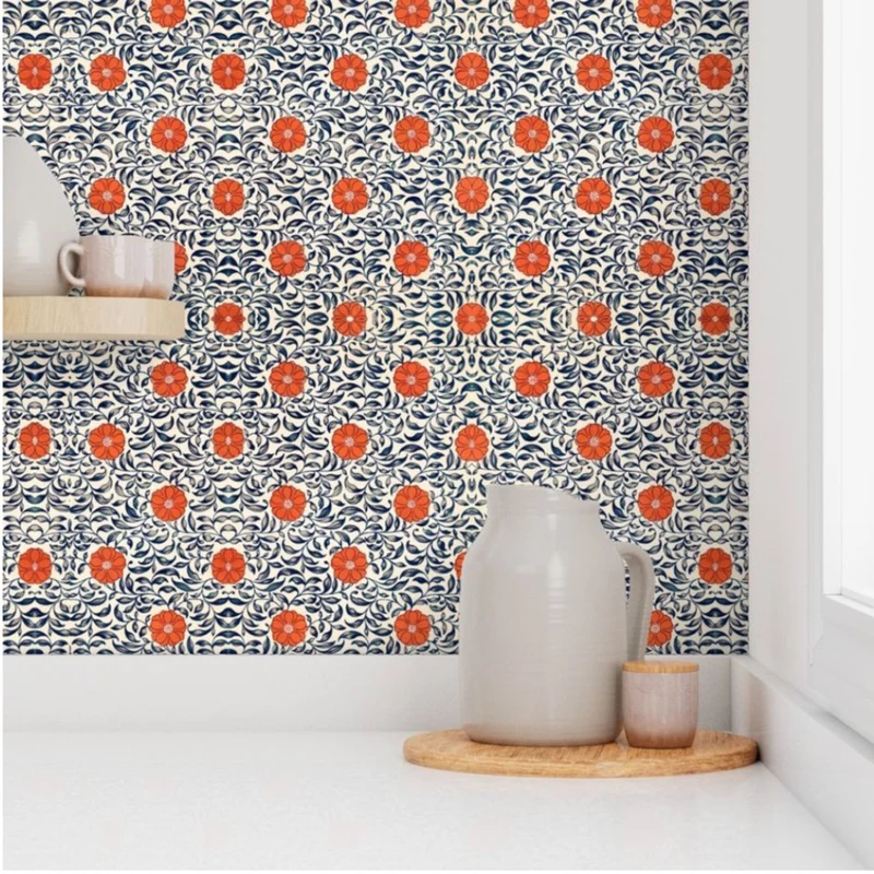 Accent Wall Ideas, Floral Wallpaper, Wall Covering, Floral Wall Mural,