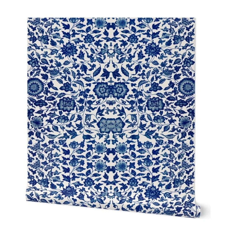 Floral Wallpaper, Peel and Stick Wallpaper, Removable Self Adhesive Wallpaper Roll