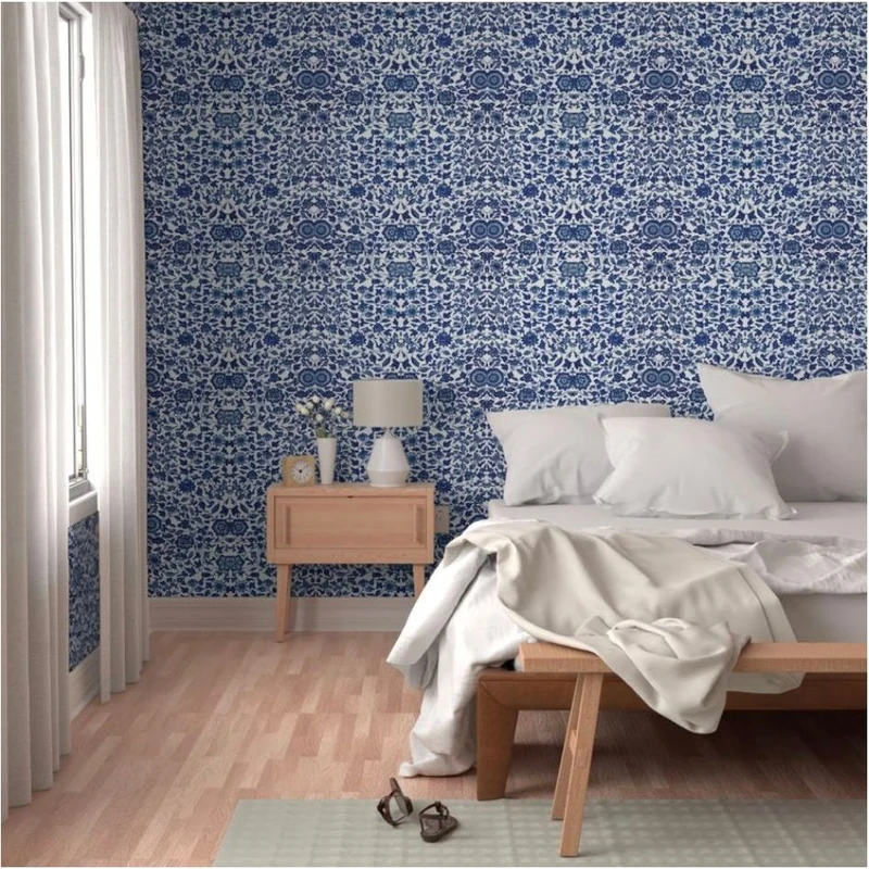 Floral Wallpaper, Peel and Stick Wallpaper, Removable Self Adhesive Wallpaper Roll