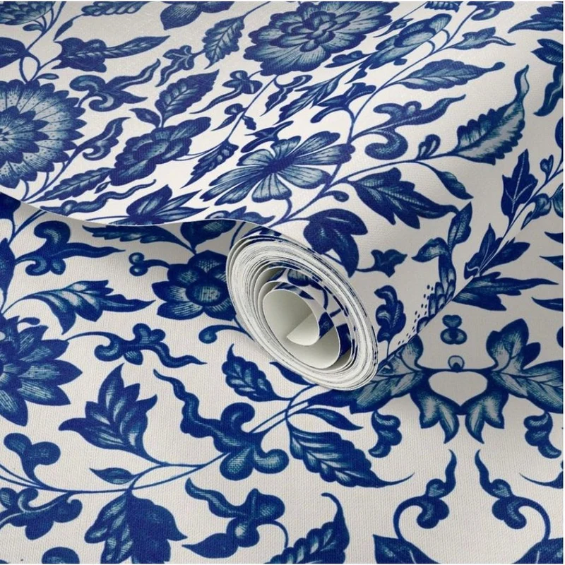 Floral Wallpaper, Peel and Stick Wallpaper, Removable Self Adhesive Wallpaper Roll