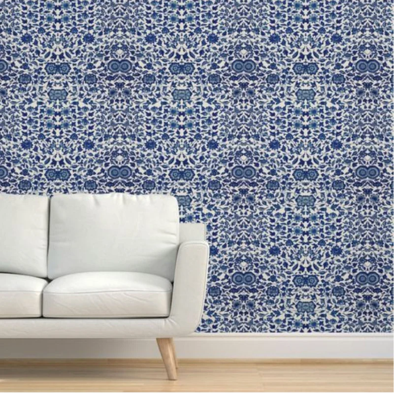 Floral Wallpaper, Peel and Stick Wallpaper, Removable Self Adhesive Wallpaper Roll