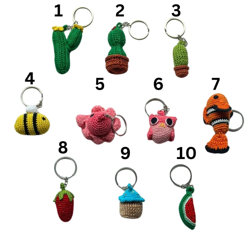 Crochet bag charms Animal summer bag charm