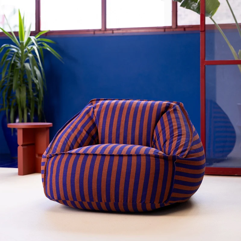 Nobodinoz Sitzsack-Sessel Ziggy Erwachsenengrösse Braun Blau