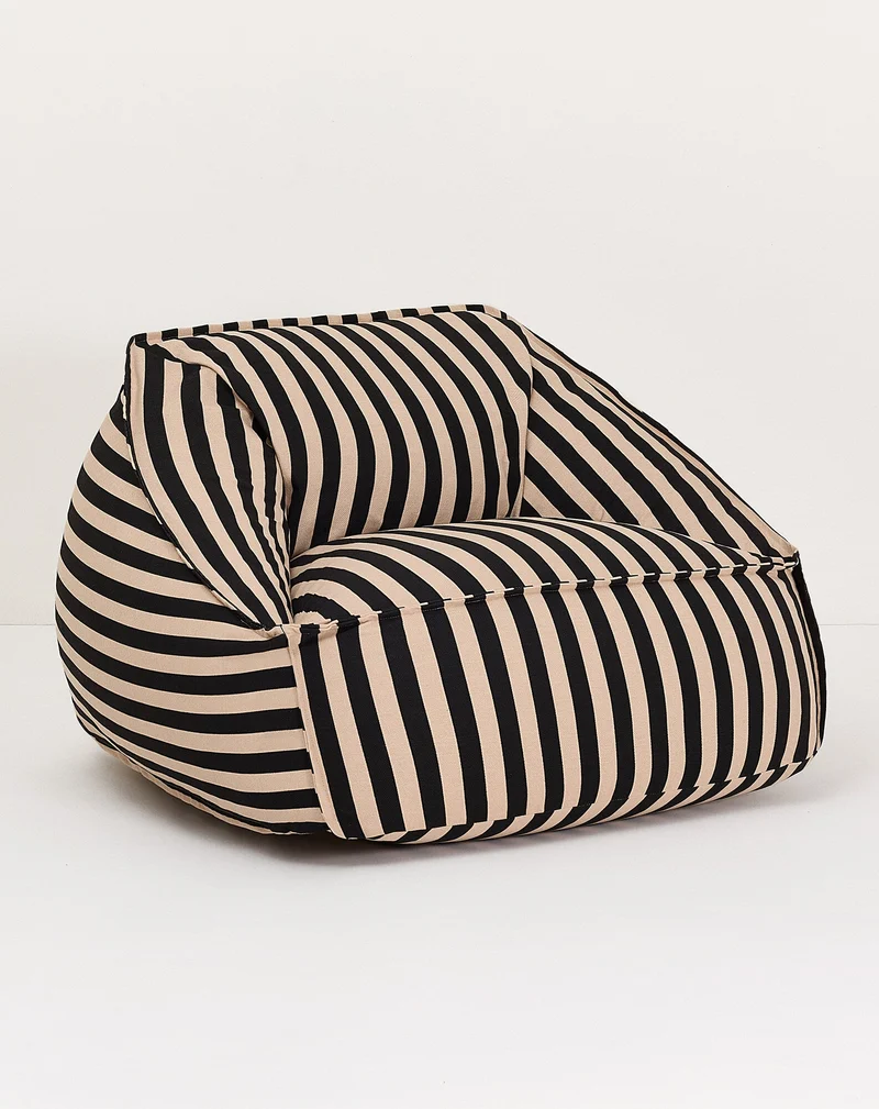 Nobodinoz Sitzsack-Sessel Ziggy Erwachsenengrösse Schwarz Sand gestreift