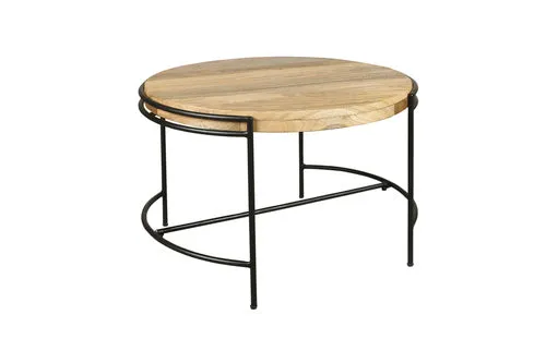 Couchtisch HANNA / Platte Mangoholz massiv / Gestell Metall schwarz / B 60, H 40, T 62 cm