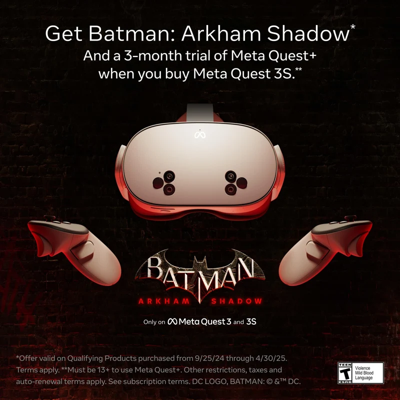 Meta Quest 3S 128GB — Get Batman: Arkham Shadow and a 3-Month Trial of Meta Quest