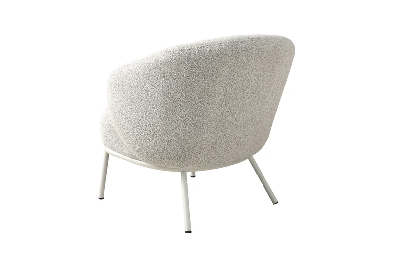 Sessel SELVIK 01, Bezug in Bouclé grau, Untergestell aus Metall schwarz oder Bezug in Bouclé greige, Untergestell aus Metall seidengrau