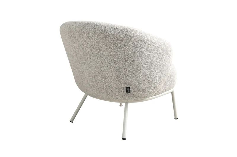 Sessel SELVIK 01, Bezug in Bouclé grau, Untergestell aus Metall schwarz oder Bezug in Bouclé greige, Untergestell aus Metall seidengrau