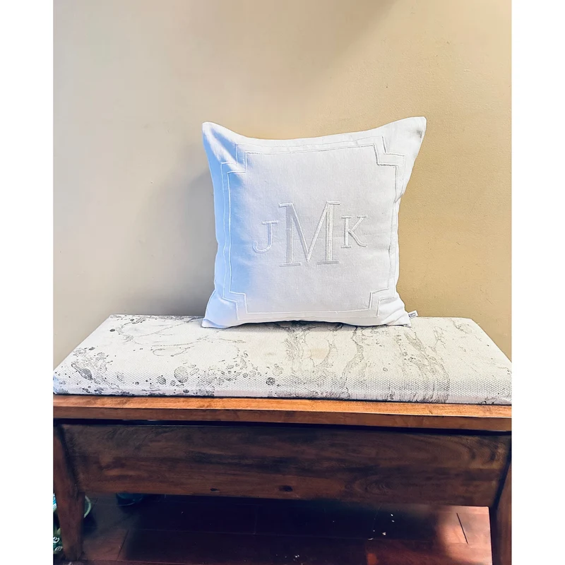 Personalized Monogrammed White Initial Throw Pillows, Monogram White Pillow case for Couch , Gift For Couples for Home Decor