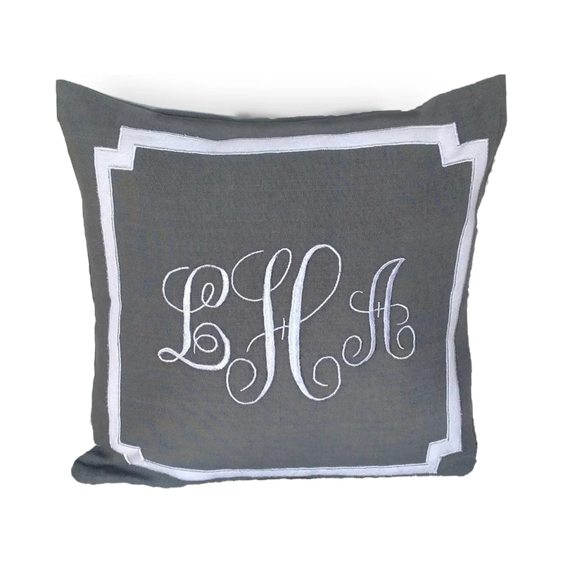 Personalized Monogrammed White Initial Throw Pillows, Monogram White Pillow case for Couch , Gift For Couples for Home Decor