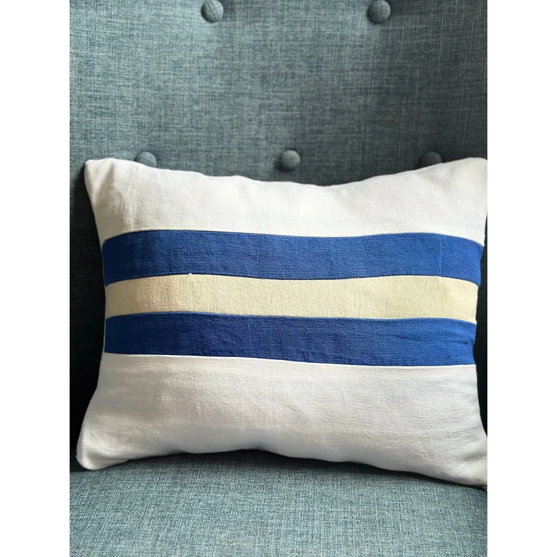 Stripe White Lumbar Throw Pillows, Modern Home Decor for Living Room