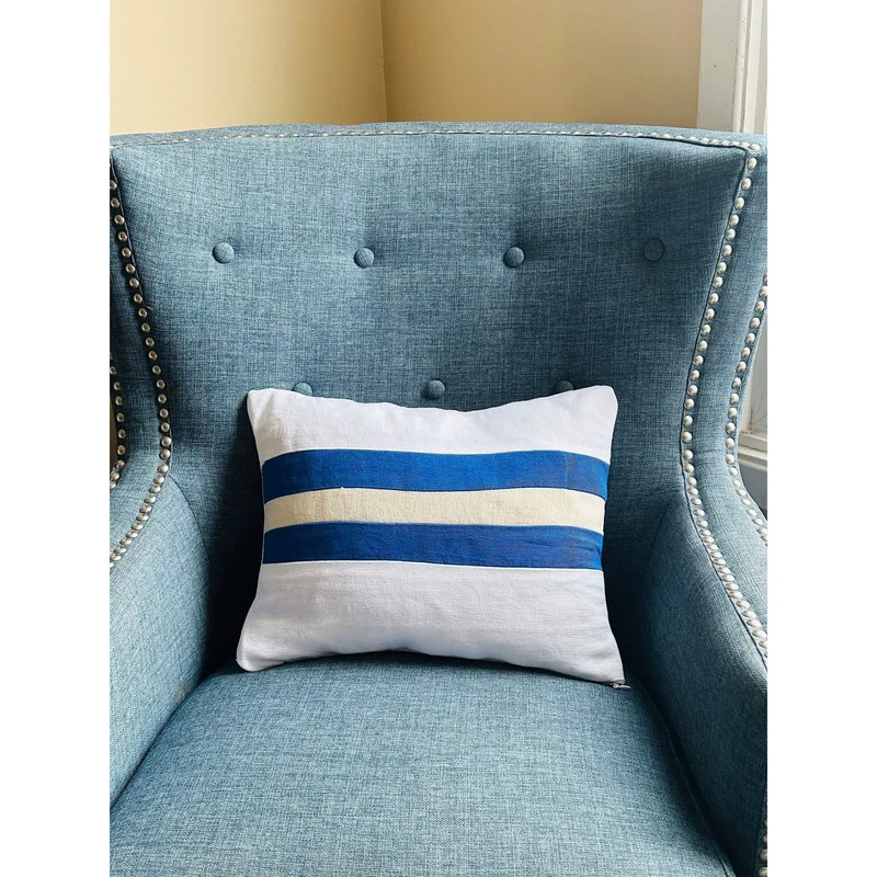Stripe White Lumbar Throw Pillows, Modern Home Decor for Living Room