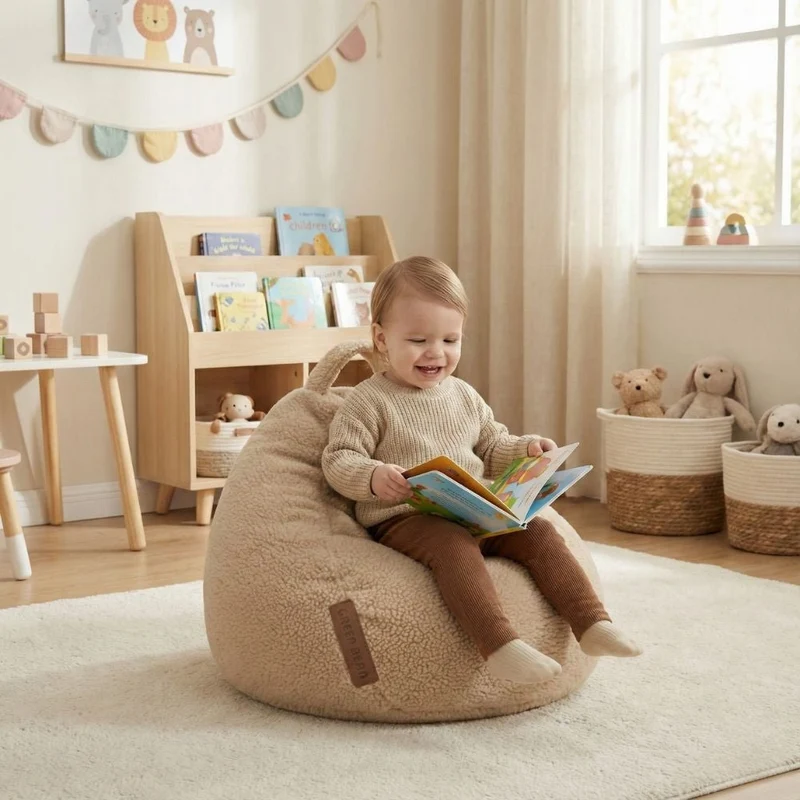 Kindersitzsack aus Teddystoff
