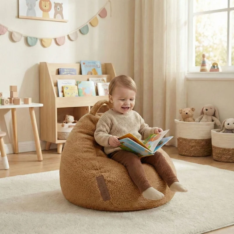 Kindersitzsack aus Teddystoff