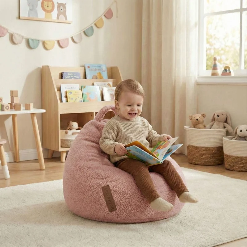 Kindersitzsack aus Teddystoff