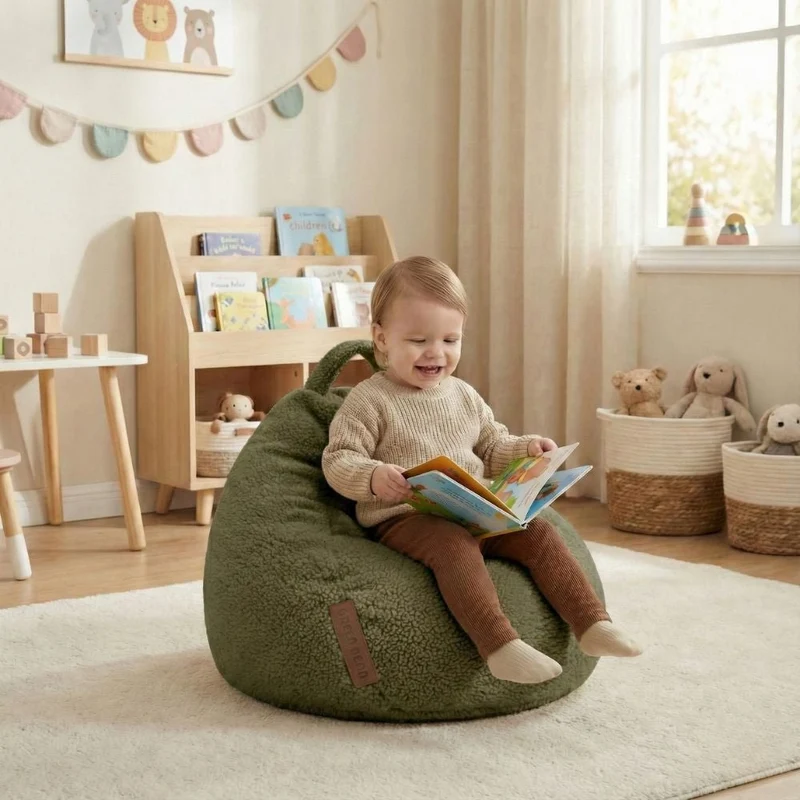 Kindersitzsack aus Teddystoff