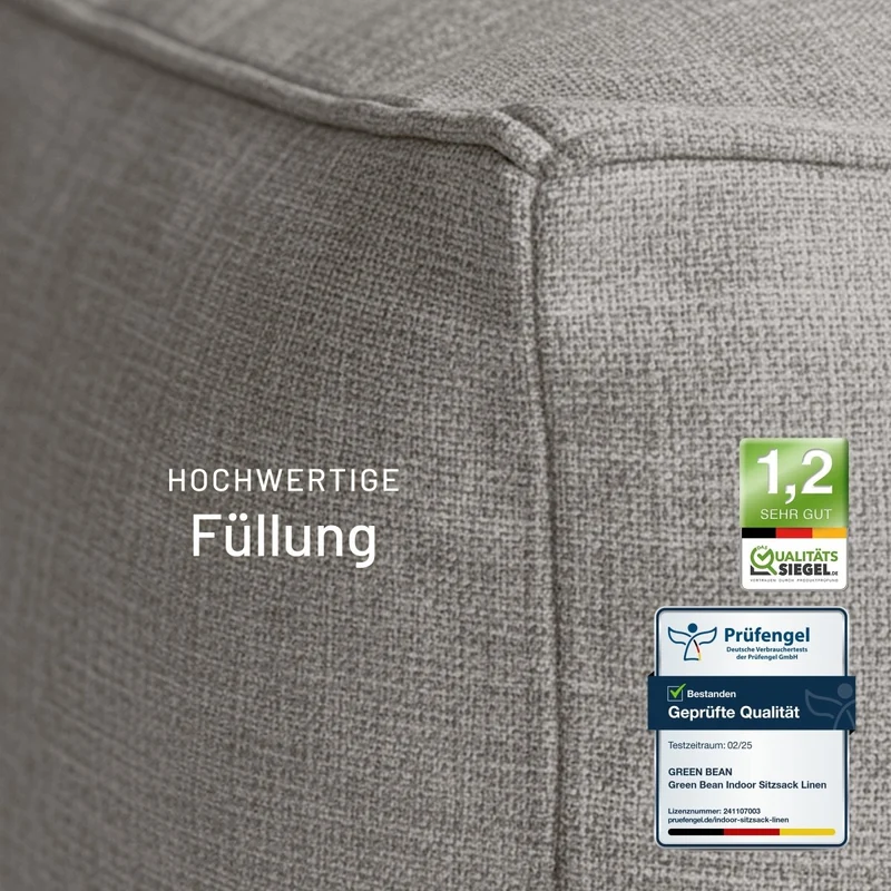 Cube Sitzhocker in Leinen-Optik