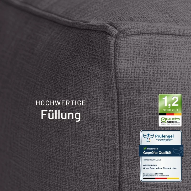 Cube Sitzhocker in Leinen-Optik