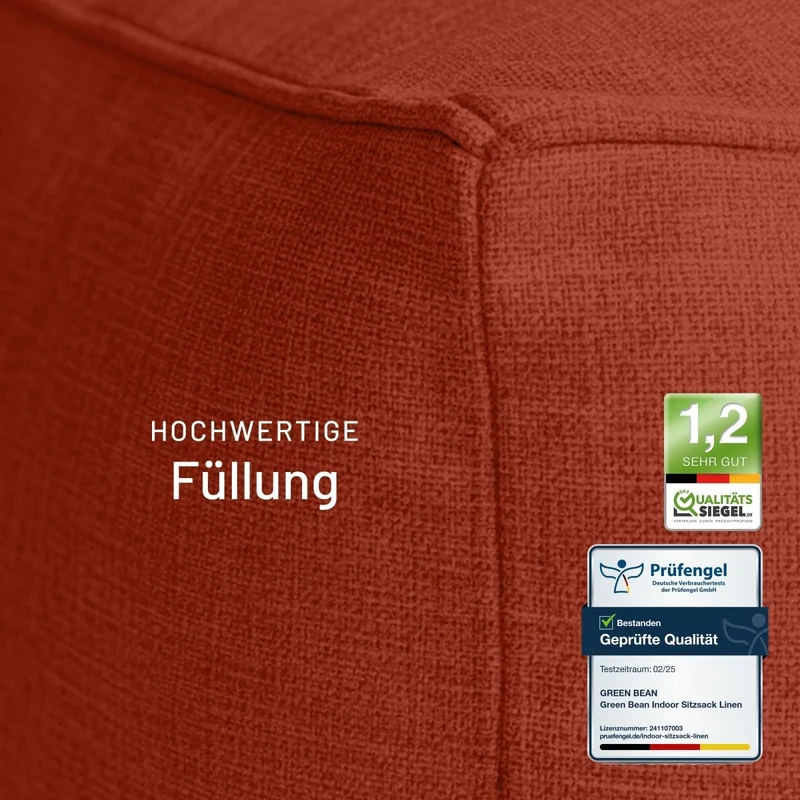 Cube Sitzhocker in Leinen-Optik