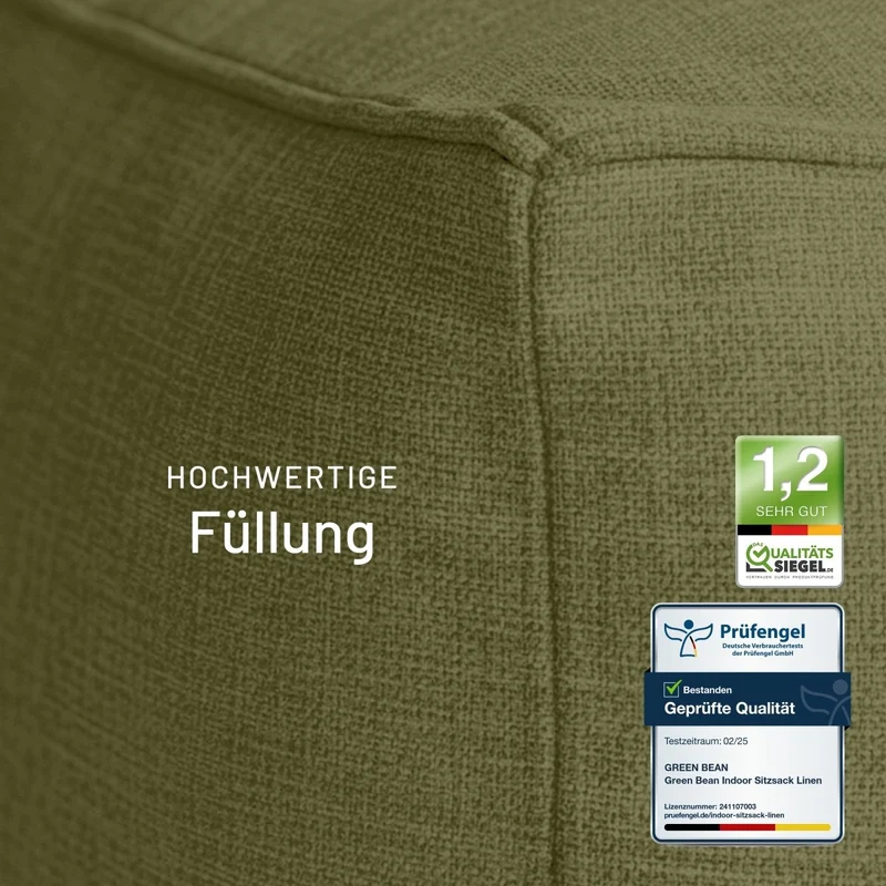 Cube Sitzhocker in Leinen-Optik