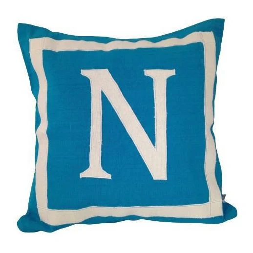Personalized pillows, Turquoise blue Letter Pillows
