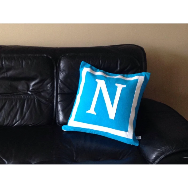 Personalized pillows, Turquoise blue Letter Pillows