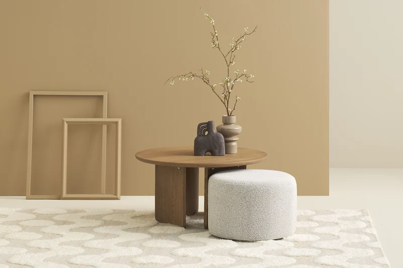 Couchtisch MOLDE 01, Echtholzfurnier Eichefarbig Bianco, Eichefarbig Tobacco oder seidengrau