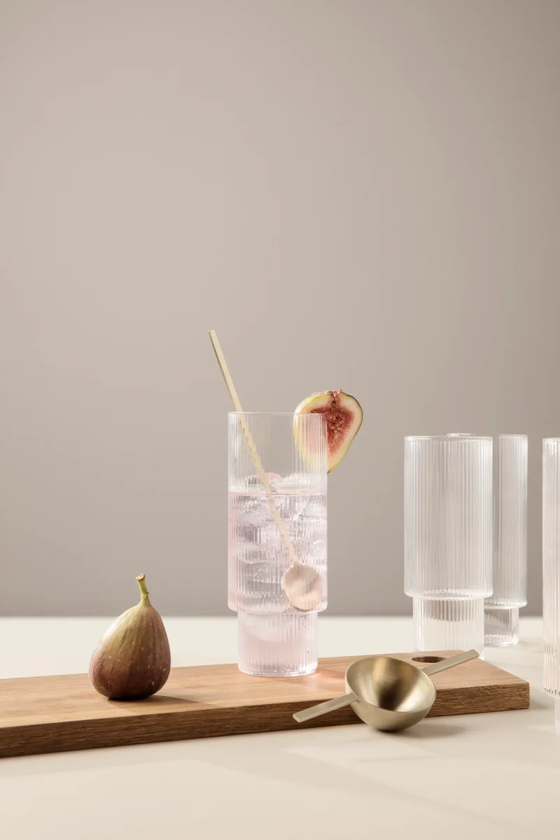 LONGDRINKGLAS RIPPLE 4ER SET