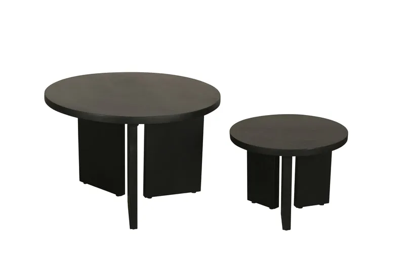 Beistelltisch ROUND / Rund / Massivholz Mango schwarz / D 40, H 30 cm oder D 60, H 41 cm