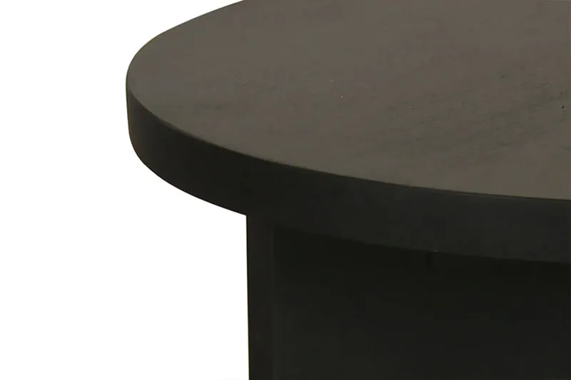 Beistelltisch ROUND / Rund / Massivholz Mango schwarz / D 40, H 30 cm oder D 60, H 41 cm