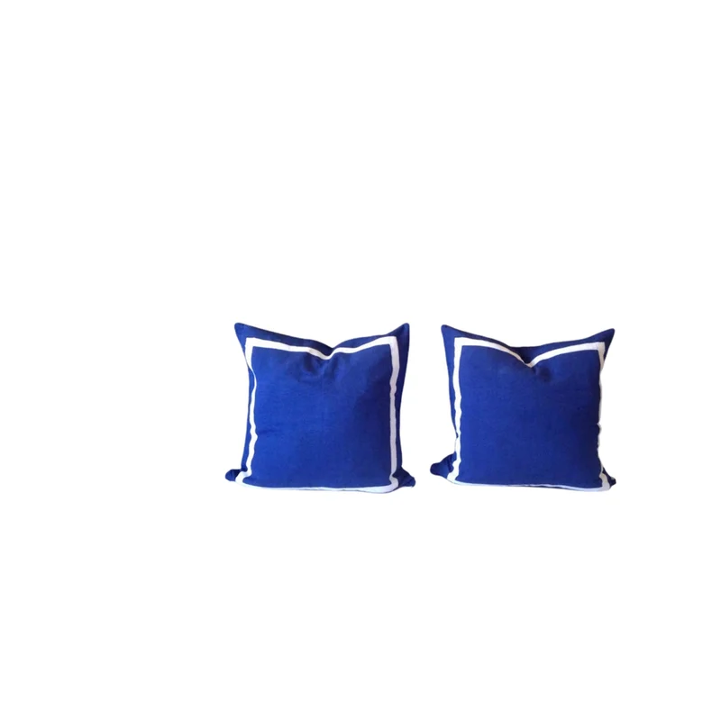 Blue White Euro Shams, Euro Accent Throw Pillows, 24x24 26x26 (One cover only)