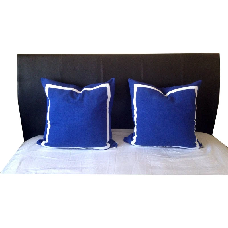 Blue White Euro Shams, Euro Accent Throw Pillows, 24x24 26x26 (One cover only)