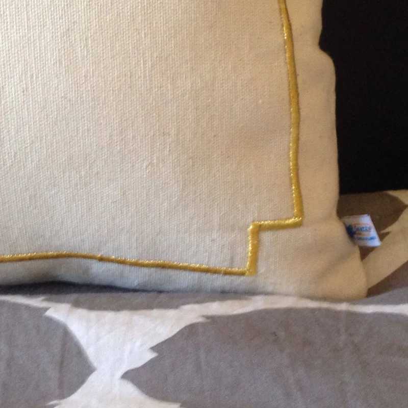 Lumbar Ivory Throw Pillow Cover, Embroidered Decorative Cushion Covers
