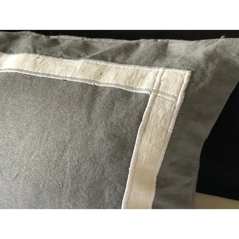 Cotton Throw Pillow, Gray White Designer Rectangle Long Lumbar Pillow CoverSnazzy Living