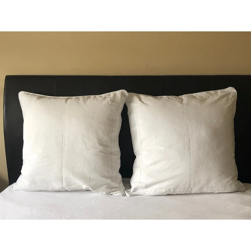 White Trim Throw Pillows, Trim Euro Shams, Border Pillow Covers, Black Pillows