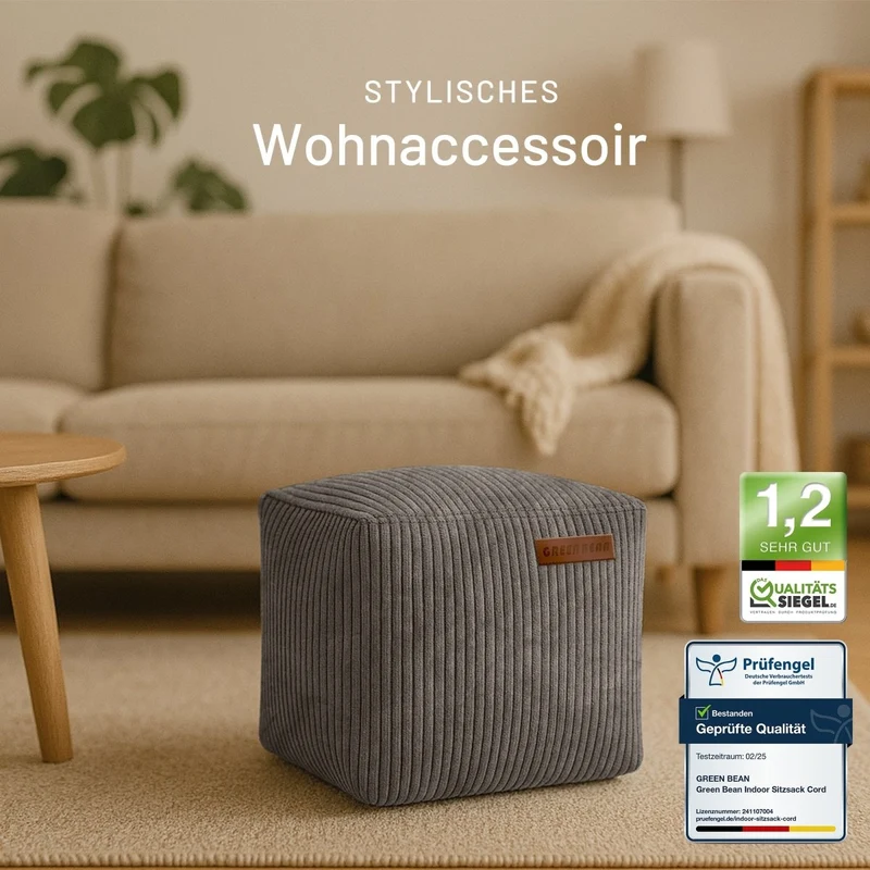 Cube Sitzhocker in Cord-Optik