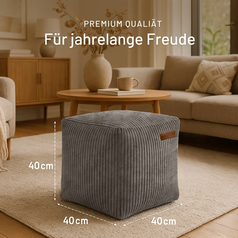 Cube Sitzhocker in Cord-Optik