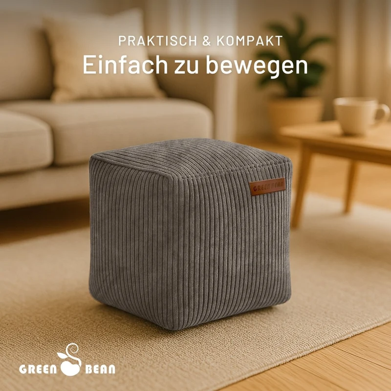 Cube Sitzhocker in Cord-Optik