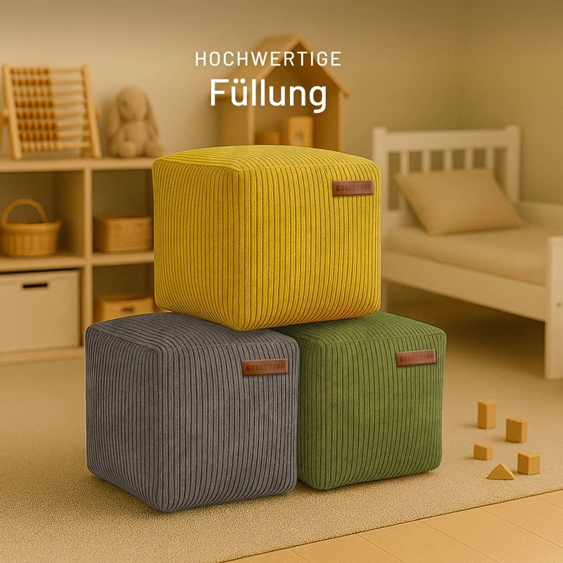 Cube Sitzhocker in Cord-Optik