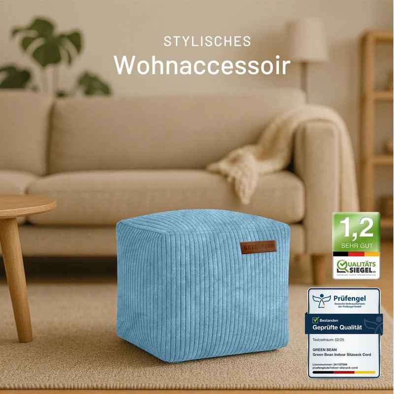 Cube Sitzhocker in Cord-Optik