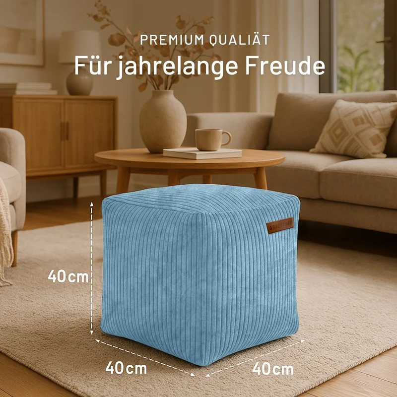 Cube Sitzhocker in Cord-Optik